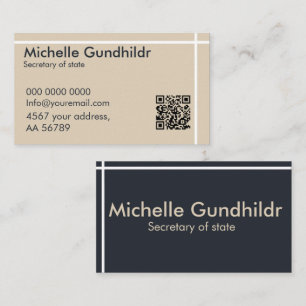 Carte De Visite Simple gris noir minimaliste beige