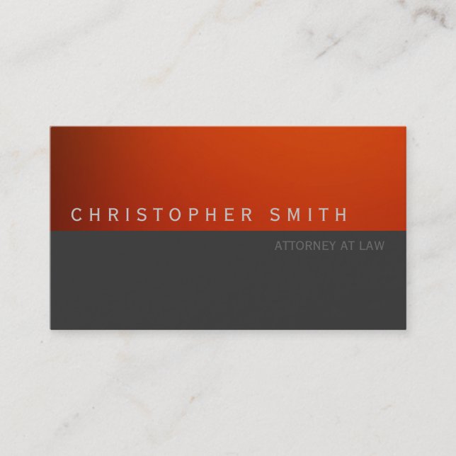 Carte de visite simple gris rouge contemporain (Devant)
