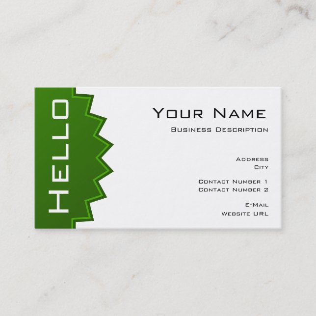 Carte de visite simple Hello (Devant)
