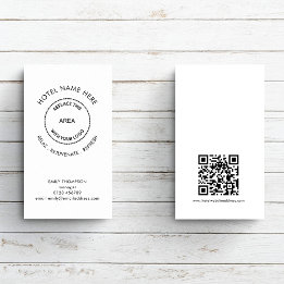 Carte De Visite Simple Hotel ou Guest House QR Code Logo Tagline