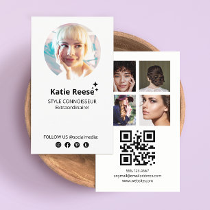 Carte De Visite Simple Instagram Follow Me Photo Grid, QR Code