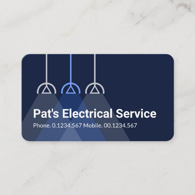 Carte De Visite Simple Lampshade lights Powers Your Business Name (Devant)