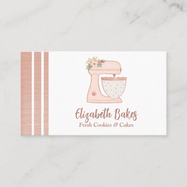 Carte de visite simple mélange floral pâtisserie (Devant)