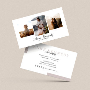 Carte De Visite Simple Minimal 3 Photos Photographe Mariage