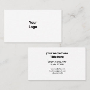 CARTE DE VISITE SIMPLE MINIMAL AJOUTER VOTRE LOGO TEXTE PERSONNALI