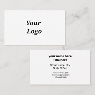 CARTE DE VISITE SIMPLE MINIMAL AJOUTEZ VOTRE LOGO TEXTE PERSONNALI