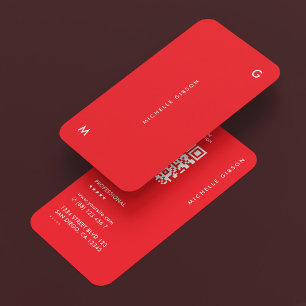 Carte De Visite Simple Minimal Professionnel Marketing Rouge