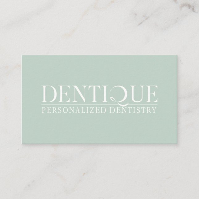 Carte De Visite Simple minimal Soft Mint Green Logo Rendez-vous (Devant)
