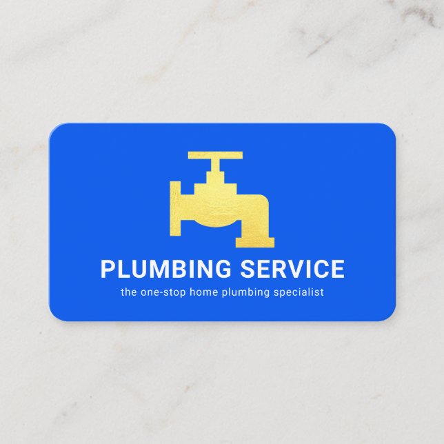Carte De Visite Simple Minimalist Gold Faucet Home Plumbing (Devant)
