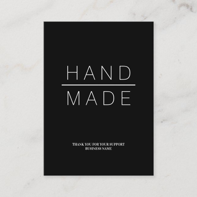 Carte De Visite Simple Minimalist Handmade Business Support. (Devant)