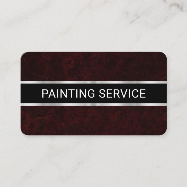 Carte De Visite Simple Minimalist Red Grunge Painter (Devant)