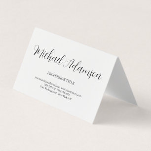 Carte De Visite Simple minimaliste blanc classique élégant