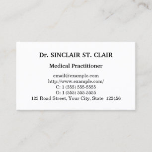 Carte de visite simple, minimaliste et de base