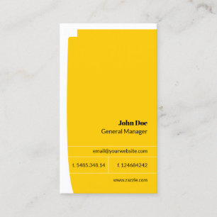 Carte de visite simple minimaliste jaune et noir