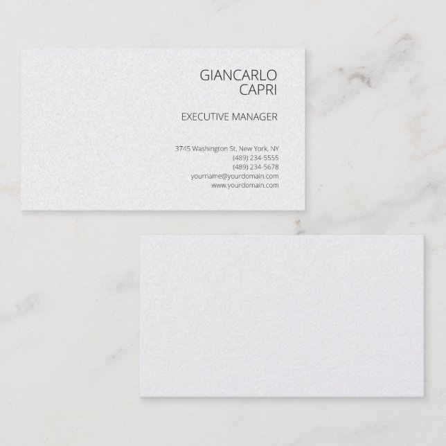 Carte De Visite Simple minimaliste moderne (Devant / Derrière)