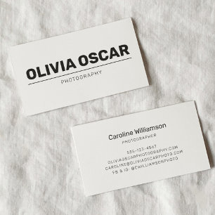 Carte De Visite Simple minimaliste moderne texte en gras noir et b