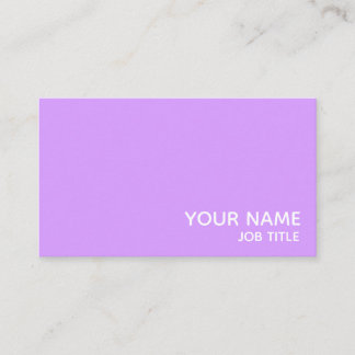Carte De Visite Simple minimaliste, violet et blanc