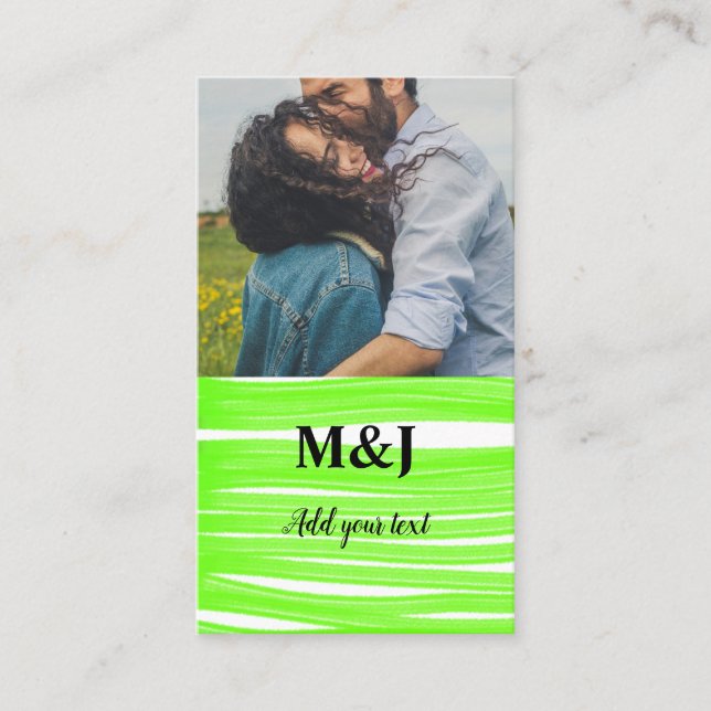 Carte De Visite simple minimum ajouter votre nom photo monogramme  (Devant)