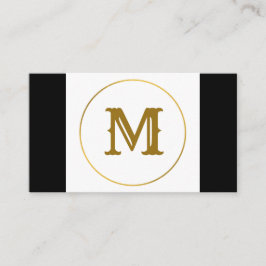 Carte De Visite simple minimum or monogramme personnalisé moderne 