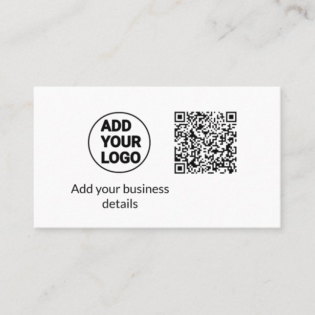 Carte De Visite Simple minimum q r code ajouter logo code d'analys (Devant)