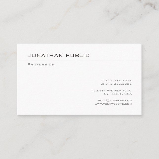 Carte De Visite Simple Modèle moderne Professionnel sophistiqué (Devant)
