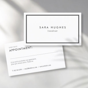 Carte De Visite Simple Modern Appointment Card