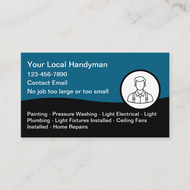 Carte De Visite  Simple Modern Handyman Home Maintenance (Devant)