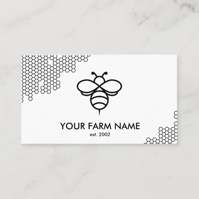 Carte De Visite Simple moderne apiculteur Apiariste ferme d'abeill (Devant)