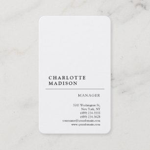 Carte De Visite Simple moderne blanc tendance minimaliste plat
