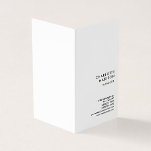 Carte De Visite Simple moderne blanc tendance minimaliste plat