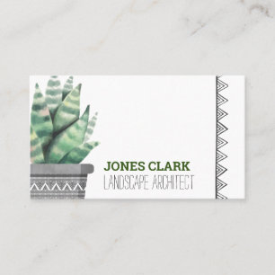 Carte De Visite Simple moderne Boho Greenergie Succulente Botaniqu