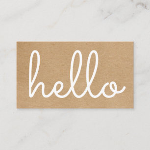 Carte De Visite Simple Moderne Bonjour Kraft Rustique