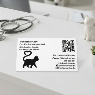 Carte De Visite Simple, Moderne, Code QR Hôpital Vétérinaire