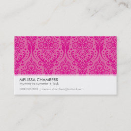 CARTE DE VISITE simple moderne damask fuschia rose