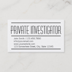 Carte de visite simple moderne d'investigateur
