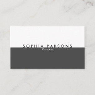 Carte De Visite Simple Moderne Gris Galet et Blanc Professionnel