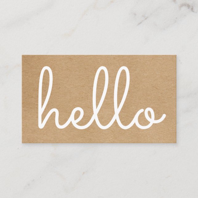 Carte De Visite Simple moderne Hello Russe Kraft (Devant)