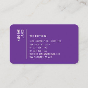 Carte De Visite Simple Moderne Minimaliste Code QR Violet Royal