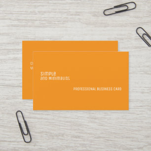 Carte De Visite Simple Moderne Minimaliste - couleur orange