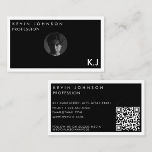 Carte De Visite Simple Moderne Minimaliste Professionnel Code QR p