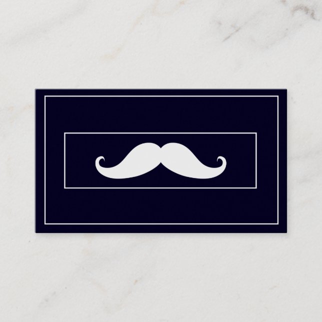 Carte De Visite Simple moderne Moustache Barber Shop Mini Entrepri (Devant)