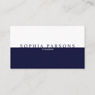 Carte De Visite Simple Moderne Navy et Blanc Professionnel