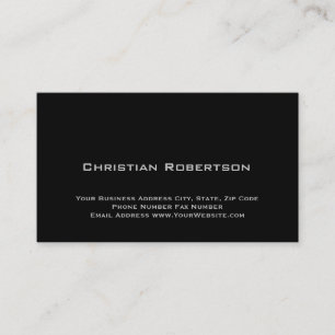 Carte de visite simple moderne noir