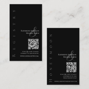 Carte De Visite Simple moderne noir et blanc—Registre Mariage-