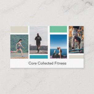 Carte De Visite Simple moderne Quatre Photo Collage Fitness