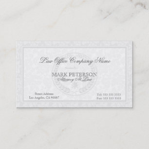 Carte De Visite Simple Monochromatique Et Damas Procureur En Droit