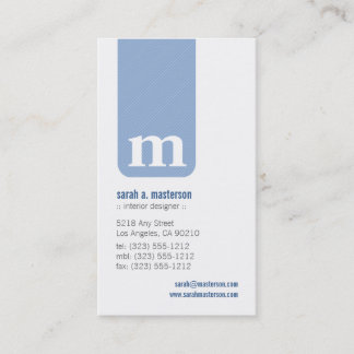 Carte de visite simple Monogramme Designer (lilas)