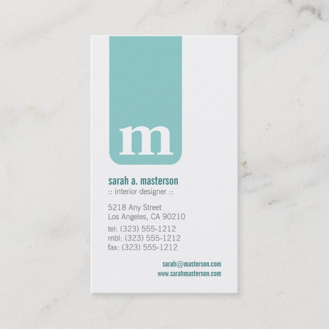 Carte de visite simple Monogramme Designer (ment) (Devant)