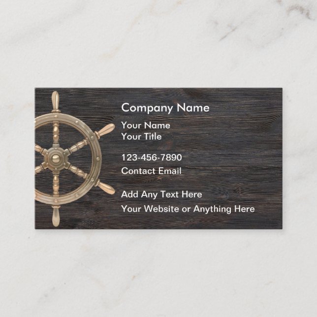 Carte De Visite Simple Nautical Business Cards Design (Devant)