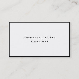Carte De Visite Simple Noir Blanc Frontière Minimaliste Moderne